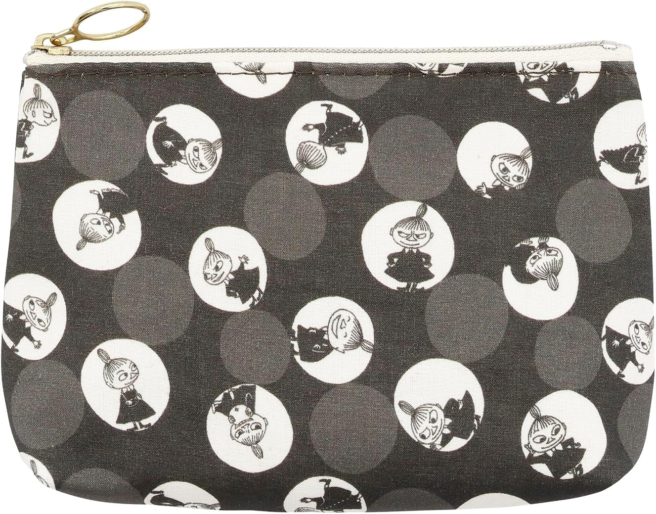 Quarter Report (Moomin) Moomin Basic Pouch Polka Dot Little My Taupe Approx. W 5.9 X H 4.1 X D 1.8 Inches (15 X 10.5 X 4.5 Cm) Cosmetics Cosmetic Pouch Women'S (Zippered) [Made in Japan]