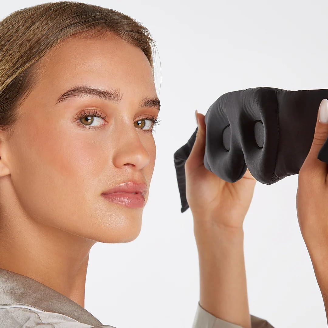 Dore & Rose Aura Sleep Mask, 100% Light Blocking Mulberry Silk Eye Mask (23 Momme), Extra Room for Lashes, Reduces Eye Bags & Dark Circles, Adjustable Travel Deep Sleep Mask for Men & Women - Burgundy image number 5