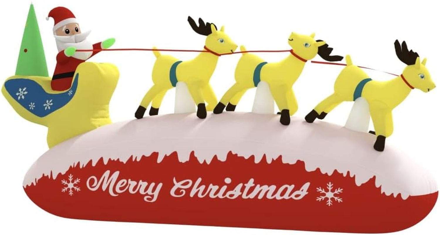 Christmas Inflatable Santa and Reindeer Decoration LED 145 Cm Holiday Decor