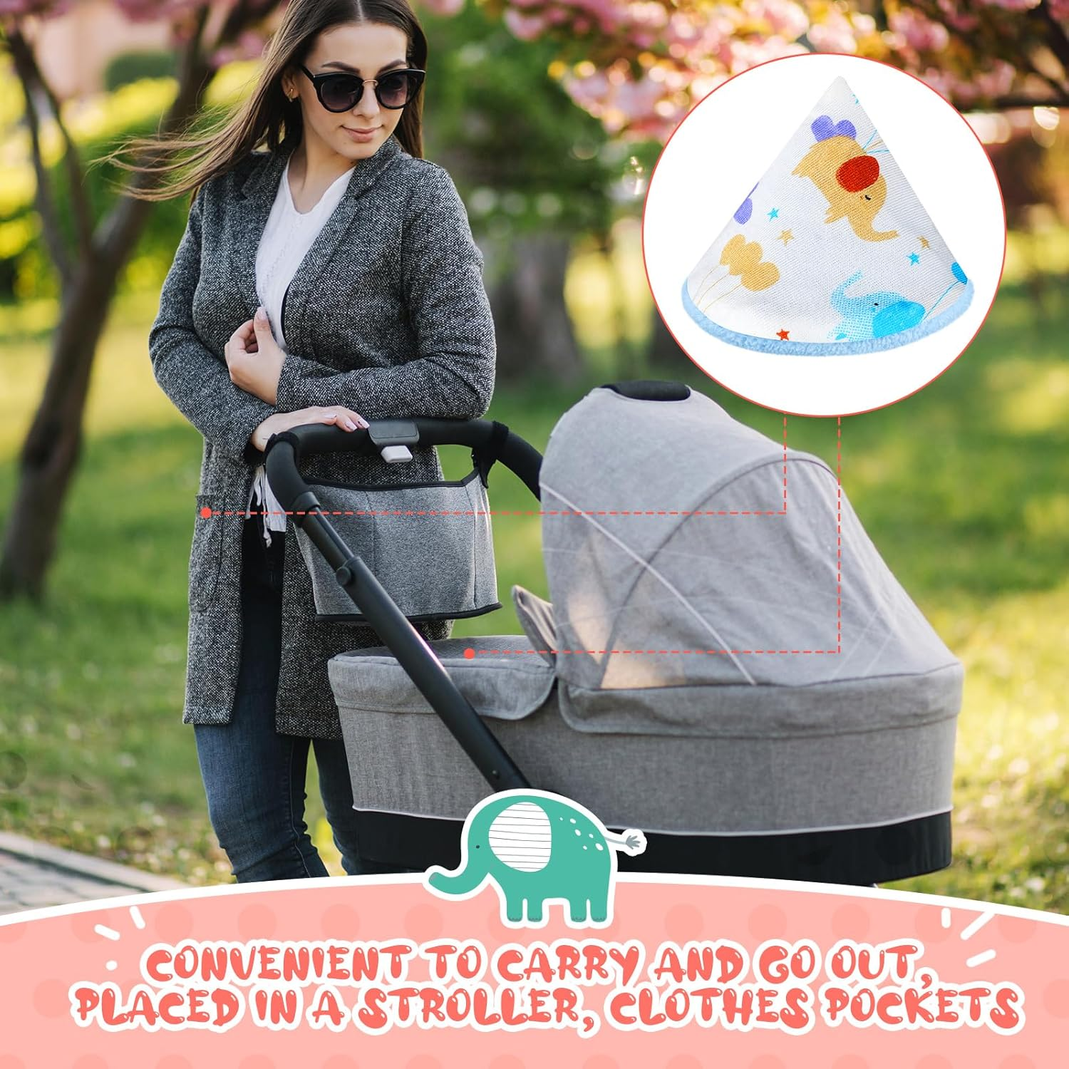 Timgle 10 Pcs Coral Velvet Pee Covers Baby Boy, Strong Water Absorption Pee Shield for Baby Boy, Reusable Pee Cap, Diaper Changing Accessory for Boys Newborn Gift (Elephants)