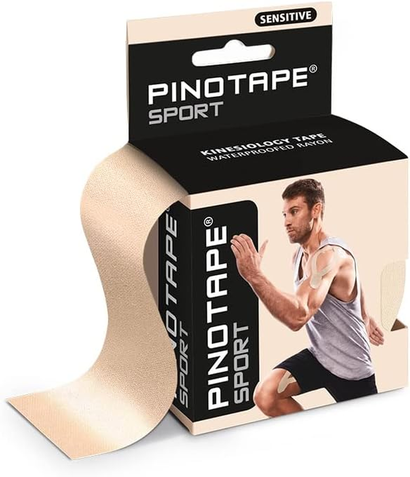 Pinotape Sport - Sensitive Tape - Light Beige - 5 Cm X 5 M - Waterproof Kinesio Tape - for Sensitive Skin - Latex-Free - Strong Adhesion