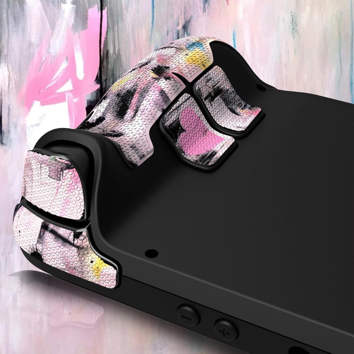 Playvital Premium Split Handle Grips for Steam Deck LCD & OLED - Soft Rubber Pads, Trackpads Skin, Trigger Back Button with Thumb Grips - Hexagonal Diamond Textured Lovely Punky Bunny - Hexagonal Clown Hahaha image number 7