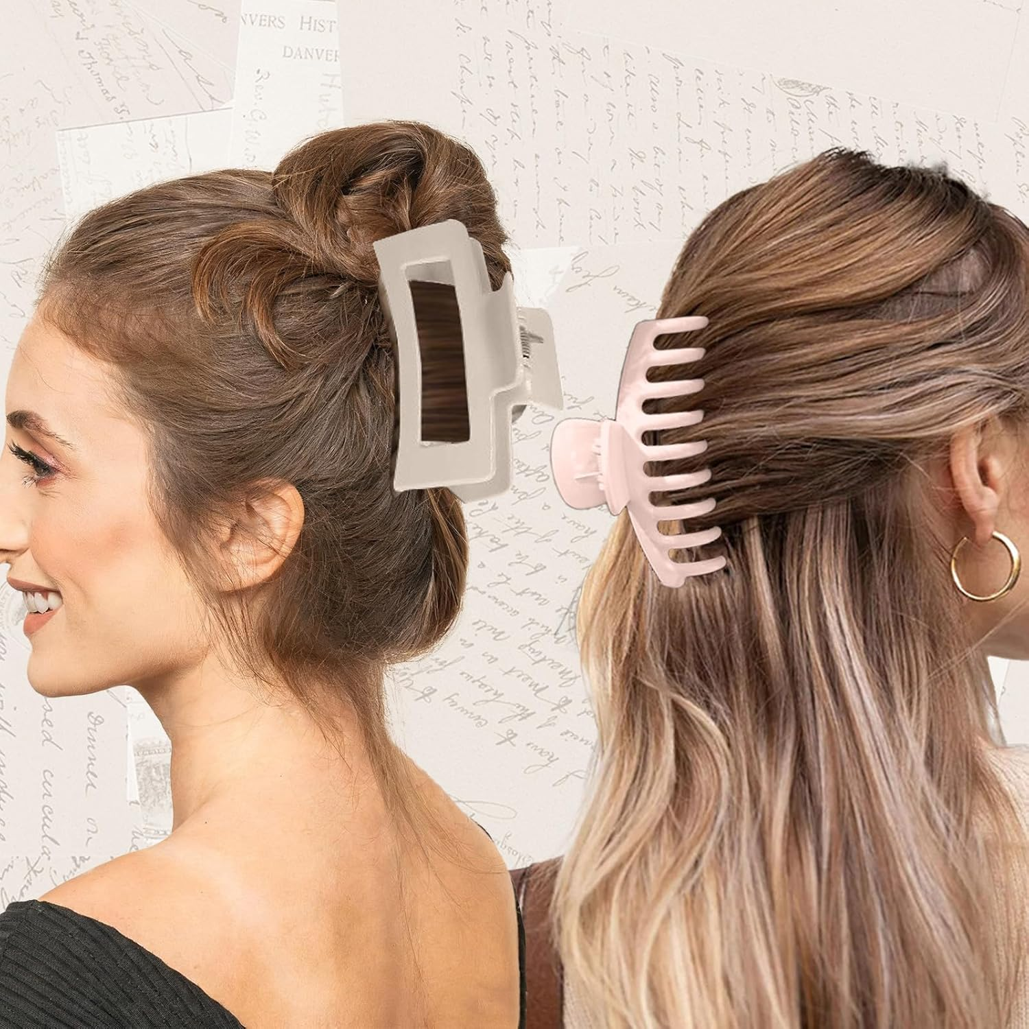 VEGCOO Pack of 8 Cloud Clips, Women'S Large Hair Clips, 11 Cm, Soft and Flexible, Large Non-Slip Hair Clip, Claw Clip Hair Clips Set for Thin and Thick Hair image number 2