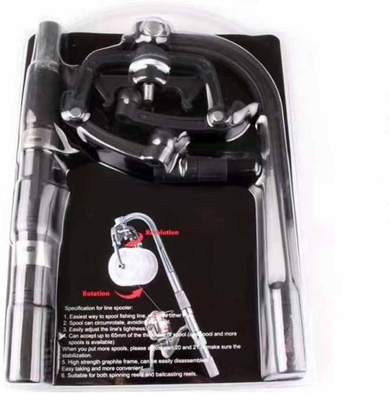 AIMALL Fishing Reel Winding Tool, Fishing Line Rewinder, 18.5In/47Cm Wire Winding Tool for Fishing Reel, Adjustable Tension Wire Winding Disc for Easy Line Spooling image number 2