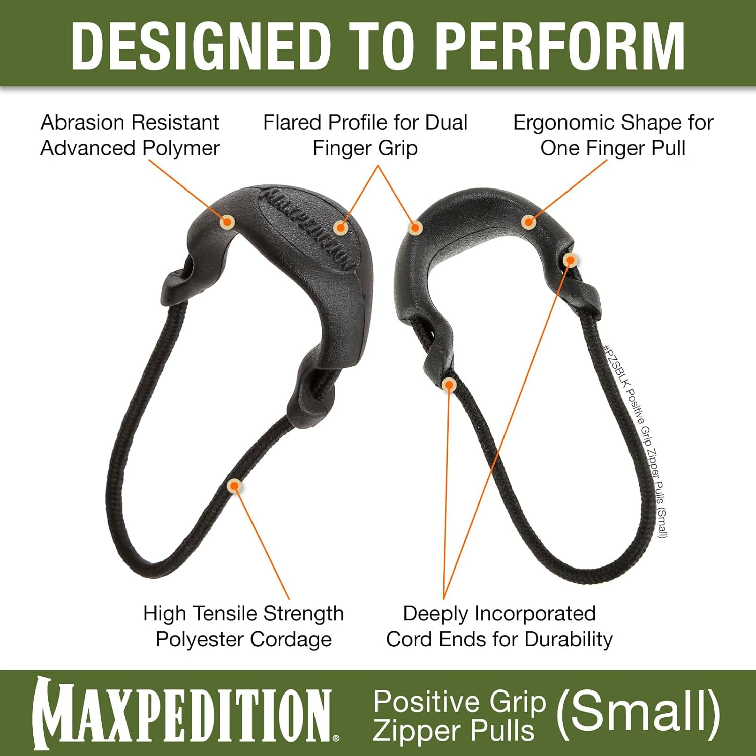 Maxpedition Small Zipper Pulls Pack of 6 Luggage Tag, 2 Cm