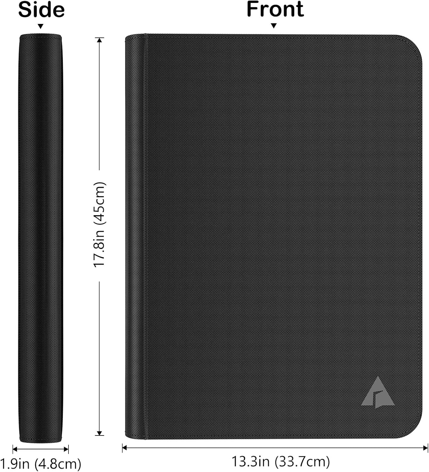 Rayvol Premium 1000+ Pockets Card Binder, 16-Pocket Ringless Trading Card Album Folder - Side Loading Ultrasonic-161024 Tech Zip Binder for TCG -Black