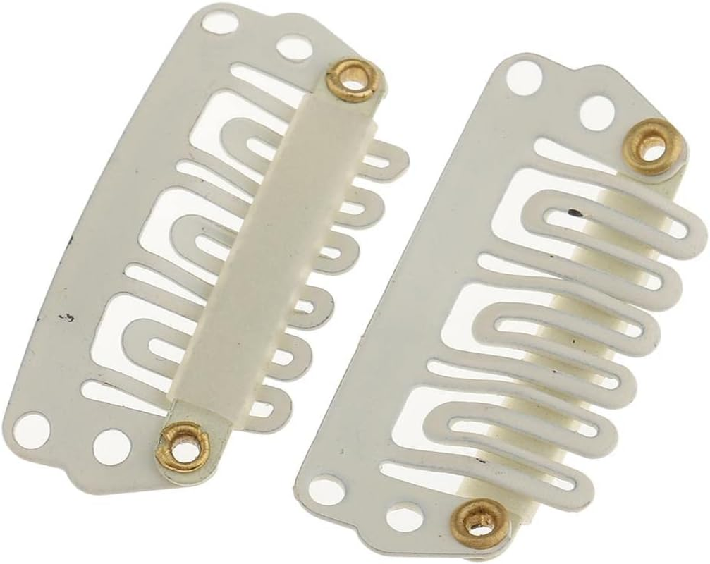 Eigell 100Pcs Steel Snapping Clips Extensions, Beige image number 1