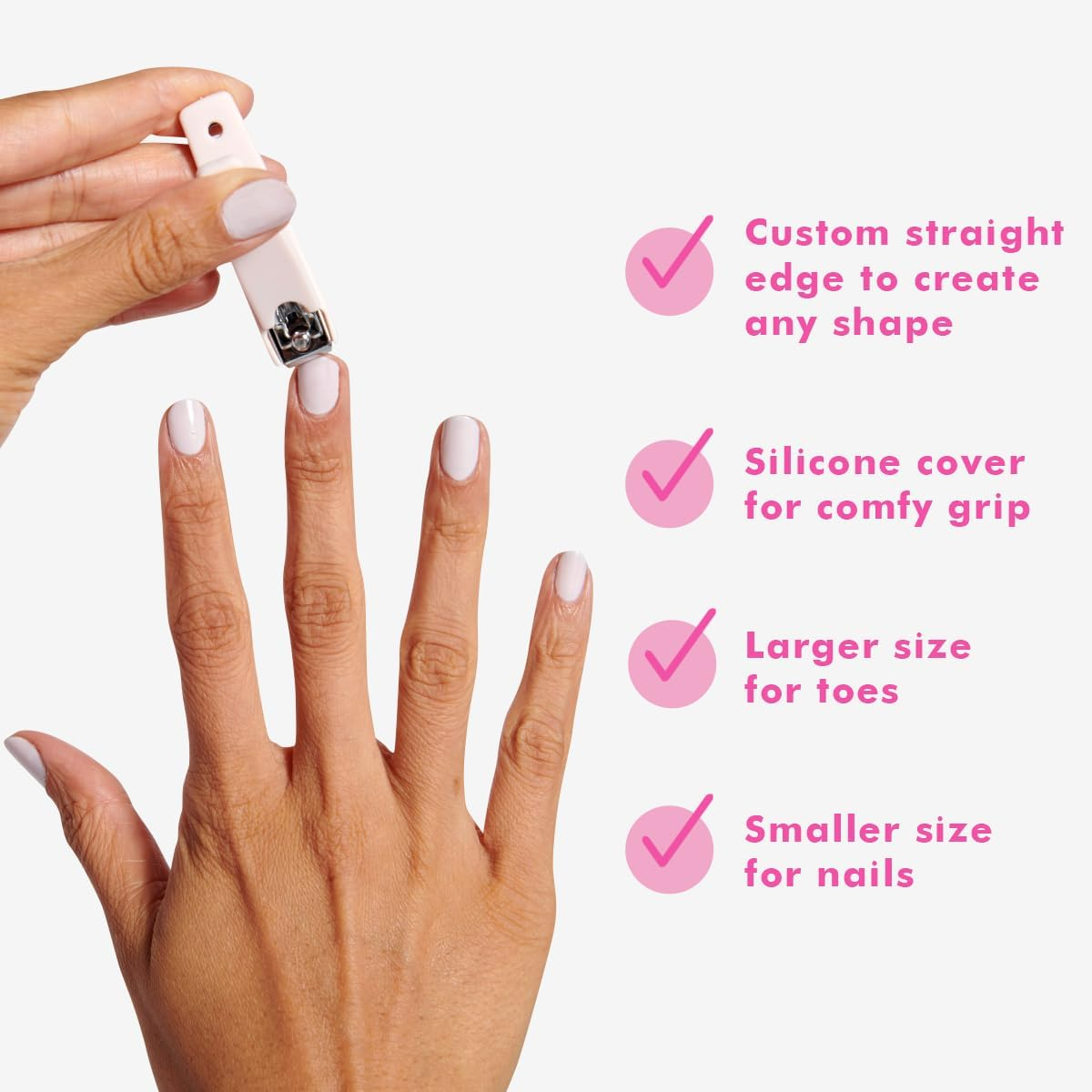 Olive & June Nail Clipper Set | Flat-Edge Clippers for Manis & Pedis | Small Clipper for Fingernails & Large Clipper for Toenails | Salon-Quality Nail Prep Tools for At-Home Manicures & Pedicures image number 2