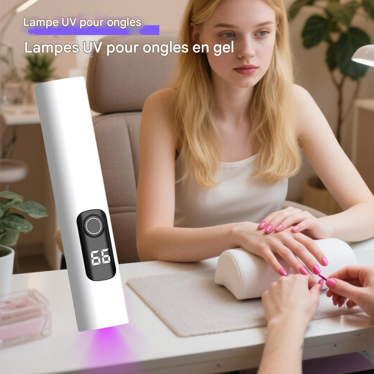 Zunishaone Mini UV Nail Lamp | USB Rechargeable Nail Dryer | Portable LED Digital Display Lamp with 2 Timer Modes for Manicure Pedicure Studio Home Travel Camping image number 3