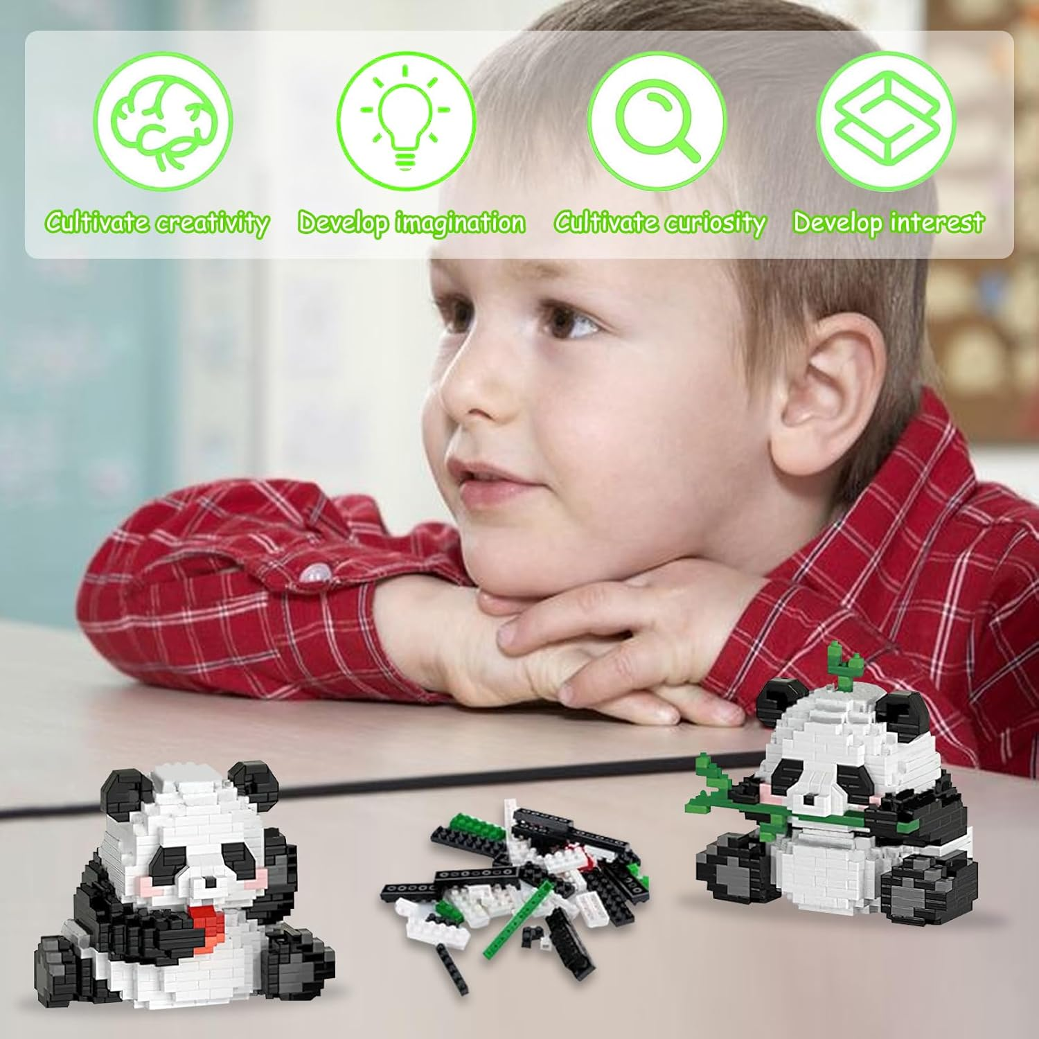 ARONRAVE 3-In-1 Panda Building Blocks Set, Mini Building Blocks Set, Panda Building Block Sets, Mini Animals Building Blocks Set, Animal Building Block Set, Panda Clamping Blocks Building Block Sets image number 1