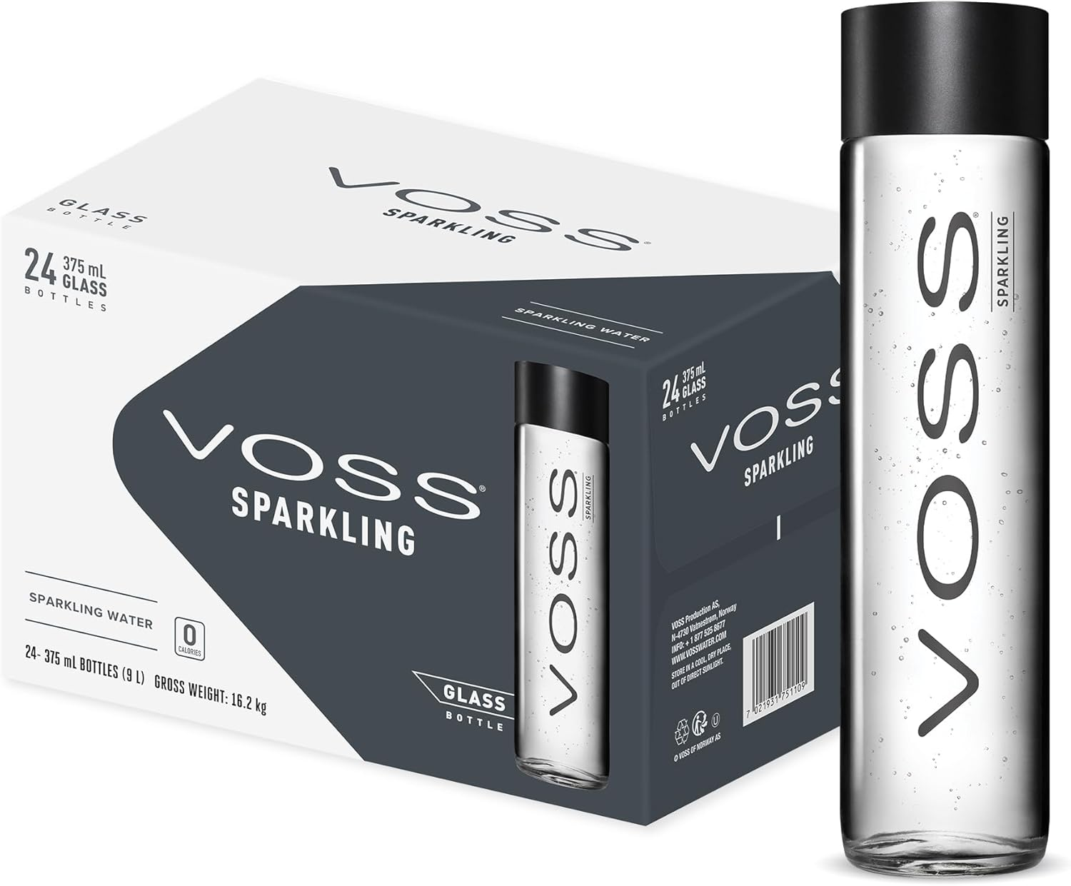 Voss, 24 X 375 Ml, Sparkling Water Glass image number 1