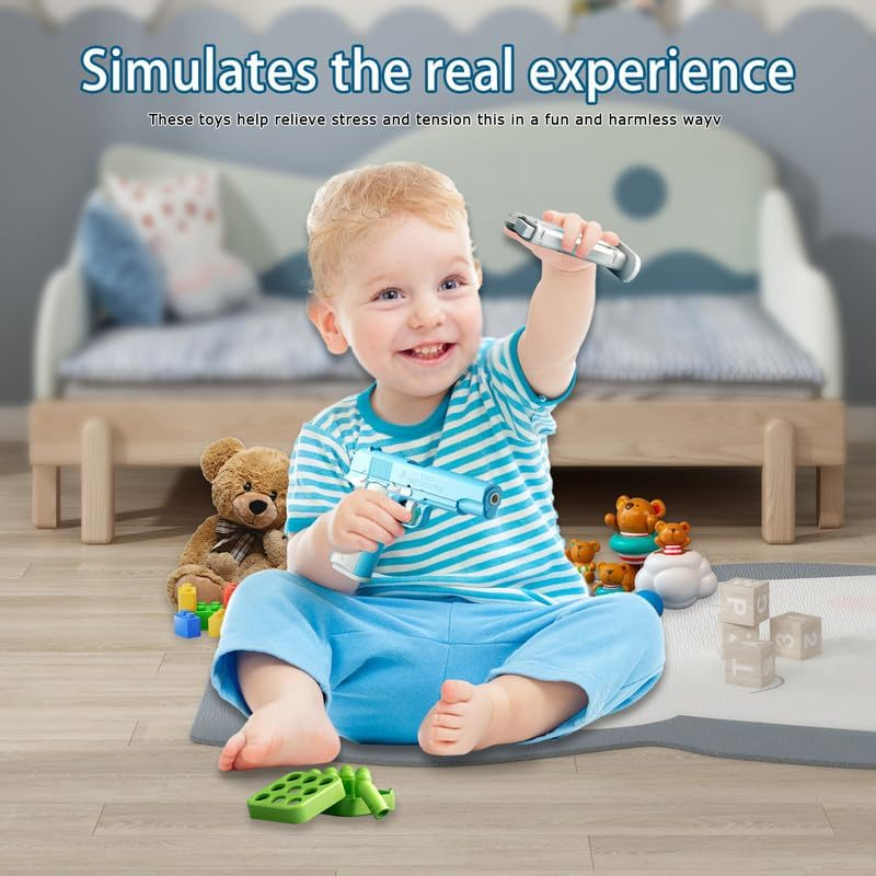 1911 3D Printed Toy Pistol,Soft Bullet Toy Gun for Boys,9Inch,Stress-Relieving Toys for People with ADHD, Anxiety, and Depression(Purple&Green) image number 1