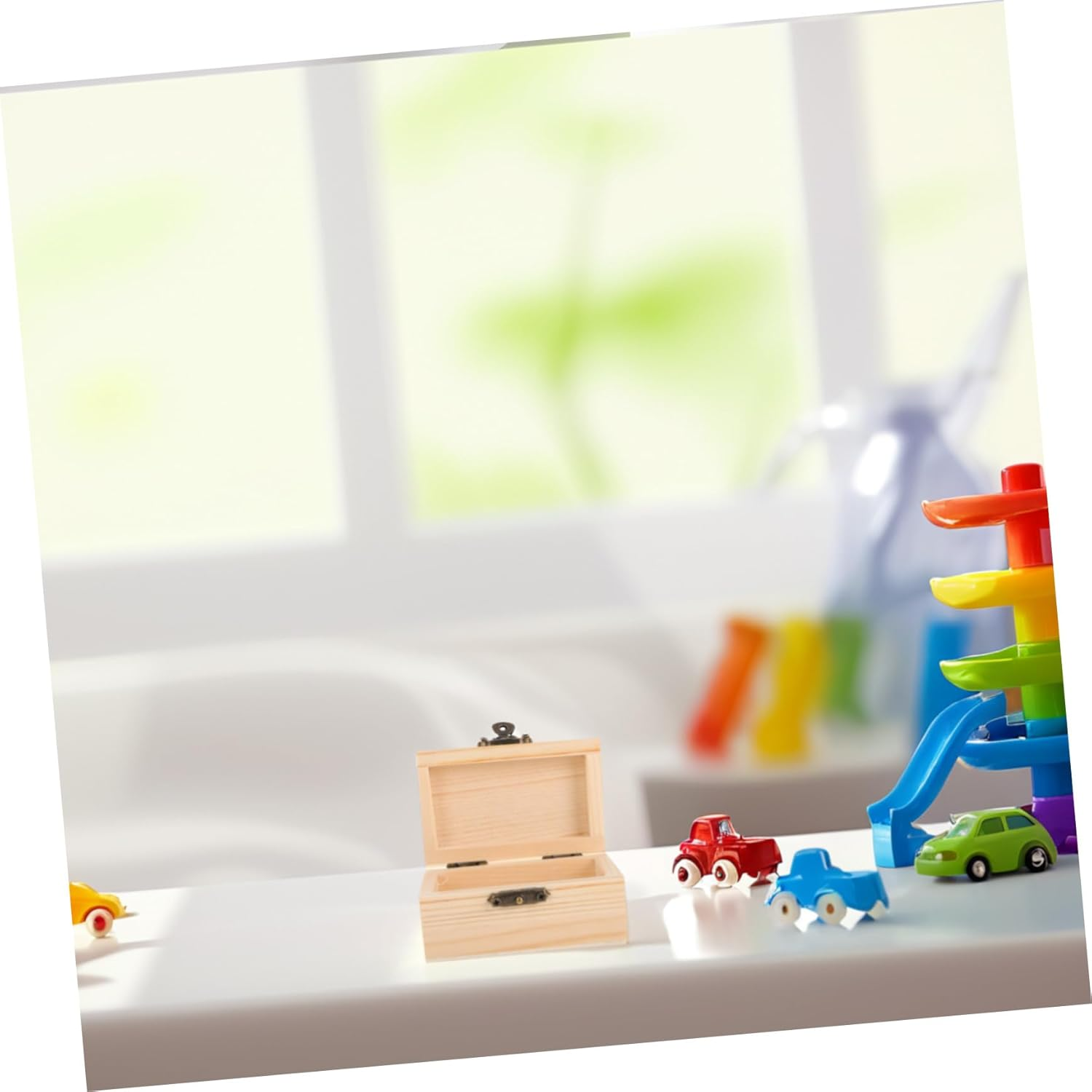 Angoily 12Pcs Small Wooden Boxes Hinged Lid and Lock, DIY Paintable Miniature Wood Treasure Chest for Craft Storage and Pirate Party Favor in Natural Wood image number 4