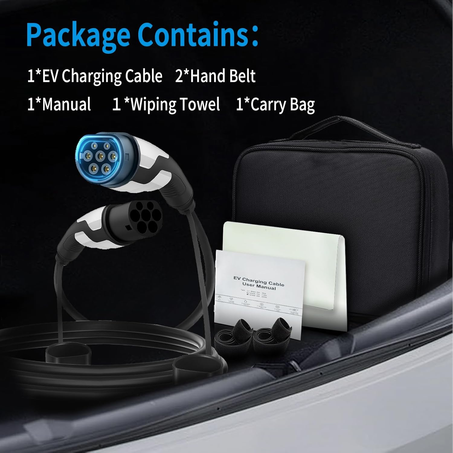 Type 2 to Type 2 EV Charging Cable, 7M EV Chargr, Model 3 | 22KW | 32 a | 3P, 22KW, Fast Charing Cable, EV Spring Shrinks Cable White Compatible with Byd/Bmw/Toyota image number 5