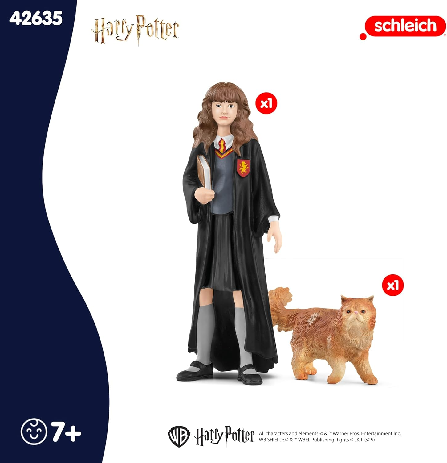 Schleich Harry Potter - Hermonie and Crookshanks Cat Figurines - 2 PC Harry Potter Set - Wizarding World Collectible Figures for Kids and Adults - Toys for Ages 6+ | 42635