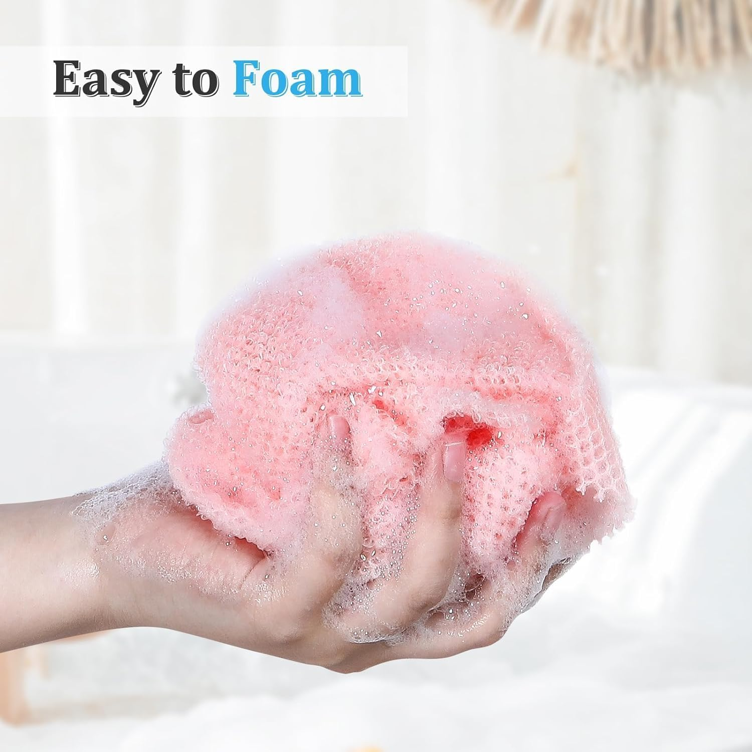 4 Pieces Exfoliating Net, Long African Net Sponge, Nylon Net Cloth, Exfoliating Washcloth, Body Scrubbers for Use in Shower, Back Scrubber Skin Smoothers for Bath (Multicolor 4) image number 3