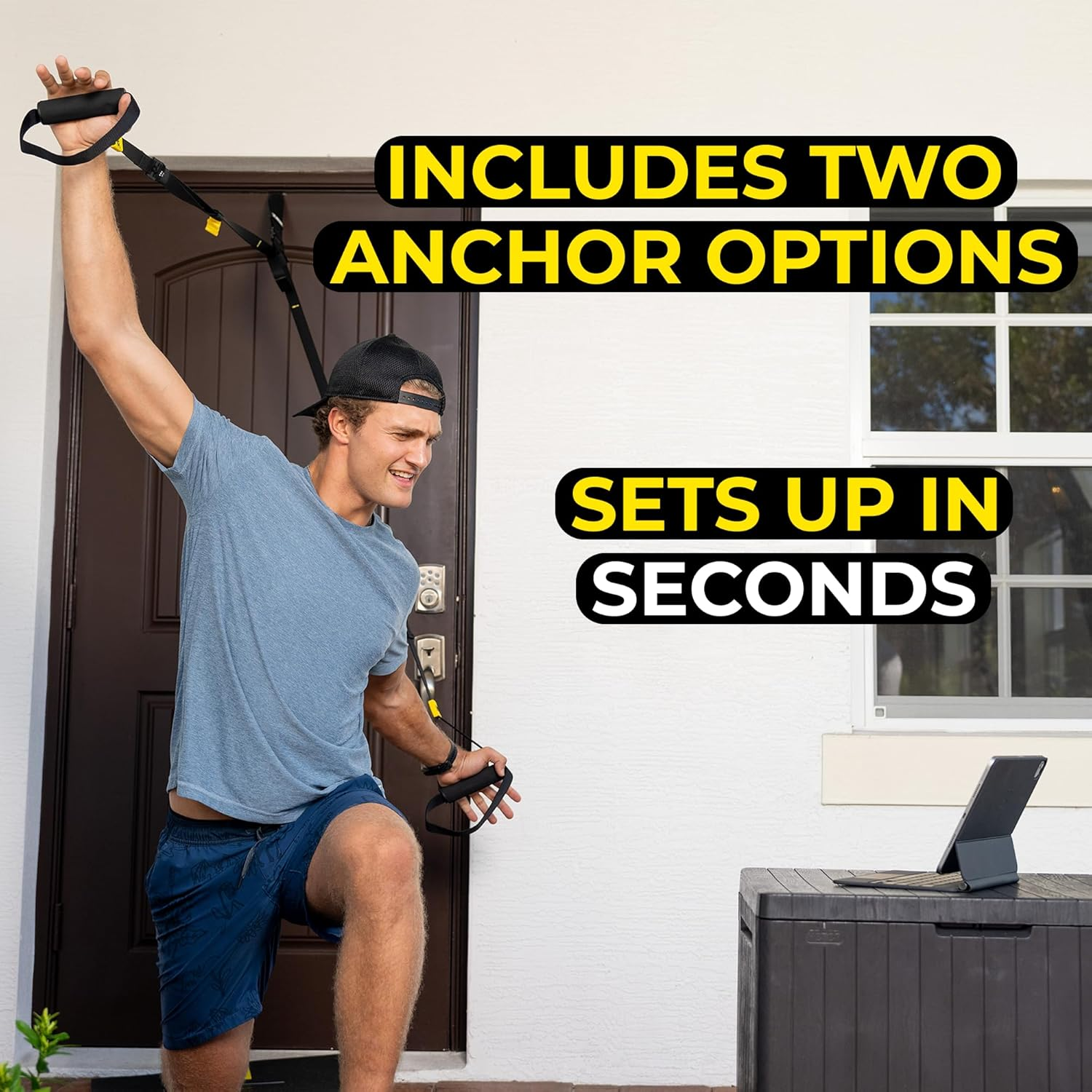 TRX GO Suspension Trainer System: Lightweight & Portable| Full Body Workouts, All Levels & All Goals| Includes Get Started Poster, 2 Workout Guides & Indoor/Outdoor Anchors image number 4