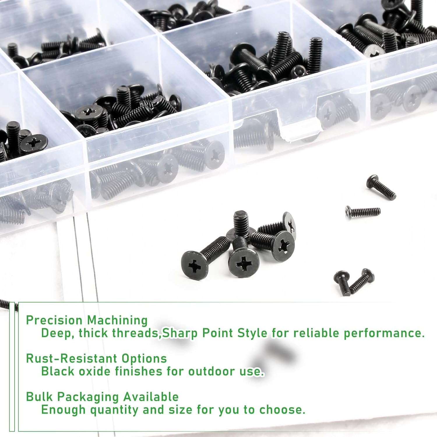 Zmbroll 840Pcs Flat round Head Machine Screw Black Phillips Hard Drive SSD Screw Small Computer Laptop Screws Micro Screw Assortment Kit for Eyeglasses, Watches, Electronic Repair