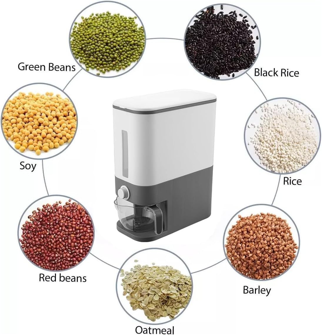 AIMALL 12Kg Automatic Grain Dispenser, Large-Capacity Food Storage Container for Kitchen, Moisture-Proof Rice Cereal Box image number 5