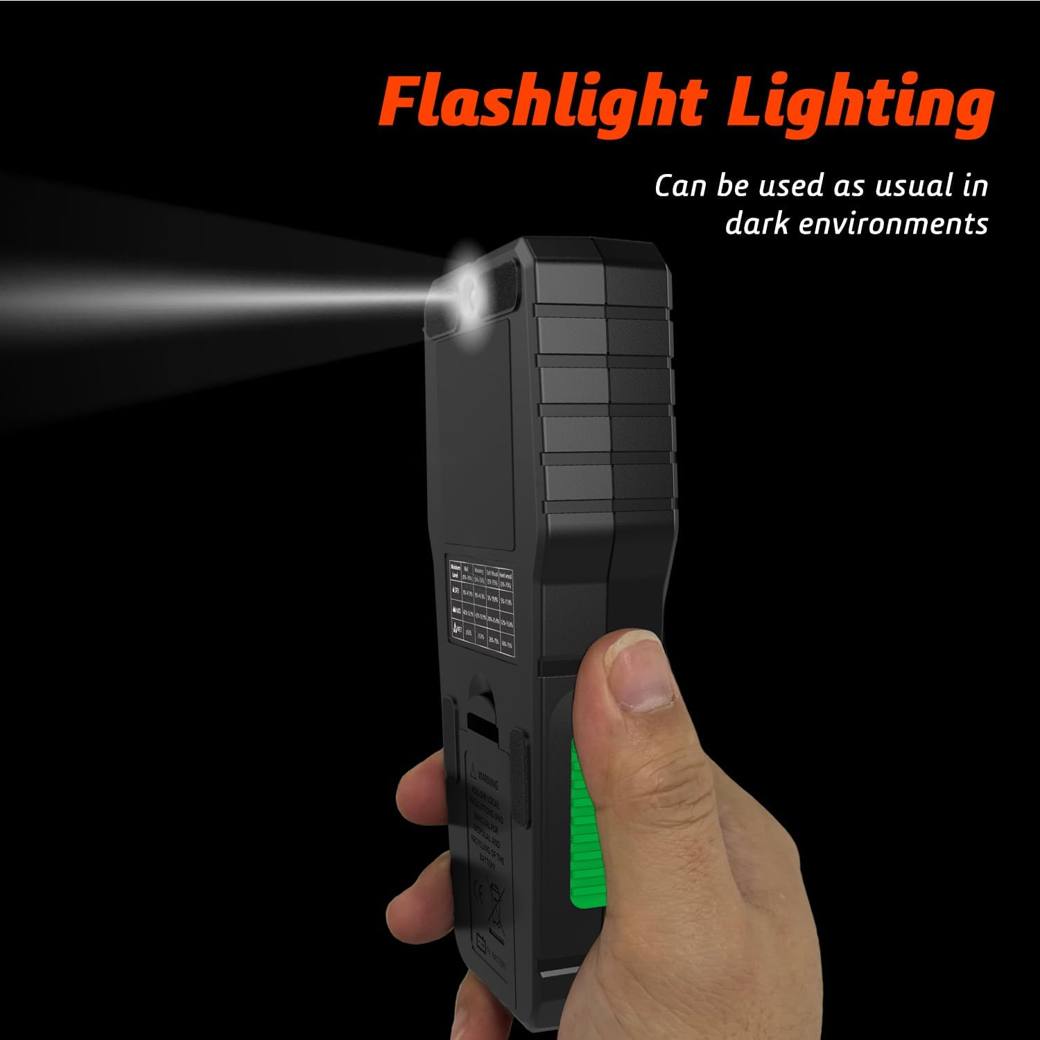 Pinless Moisture Meters Non-Invasive Digital Wood Moisture Tester Water Leak Detector for Wall,Lumber, Building,Firewood,Humidity Tester (Black) image number 4