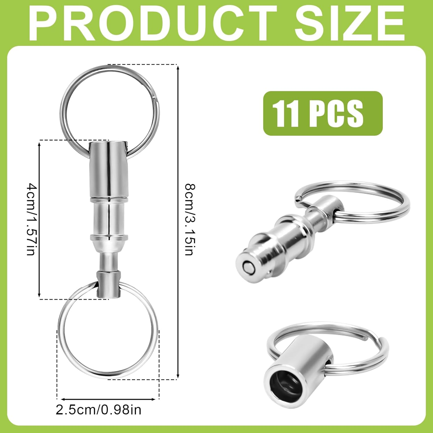 Quick Release Keychain, Detachable Dual Pull Apart Key Chain Quick Disconnect Keychain Snap Lock Holder Convenient image number 5