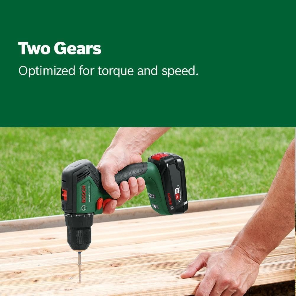 Bosch Home & Garden 18V Cordless Brushless Drill Driver with 2.5Ah Battery, Charger and Case, 2 Speed, 20 Torque Settings, 60Nm, 13Mm Metal Chuck (Universaldrill 18V-60). Made in Europe image number 5
