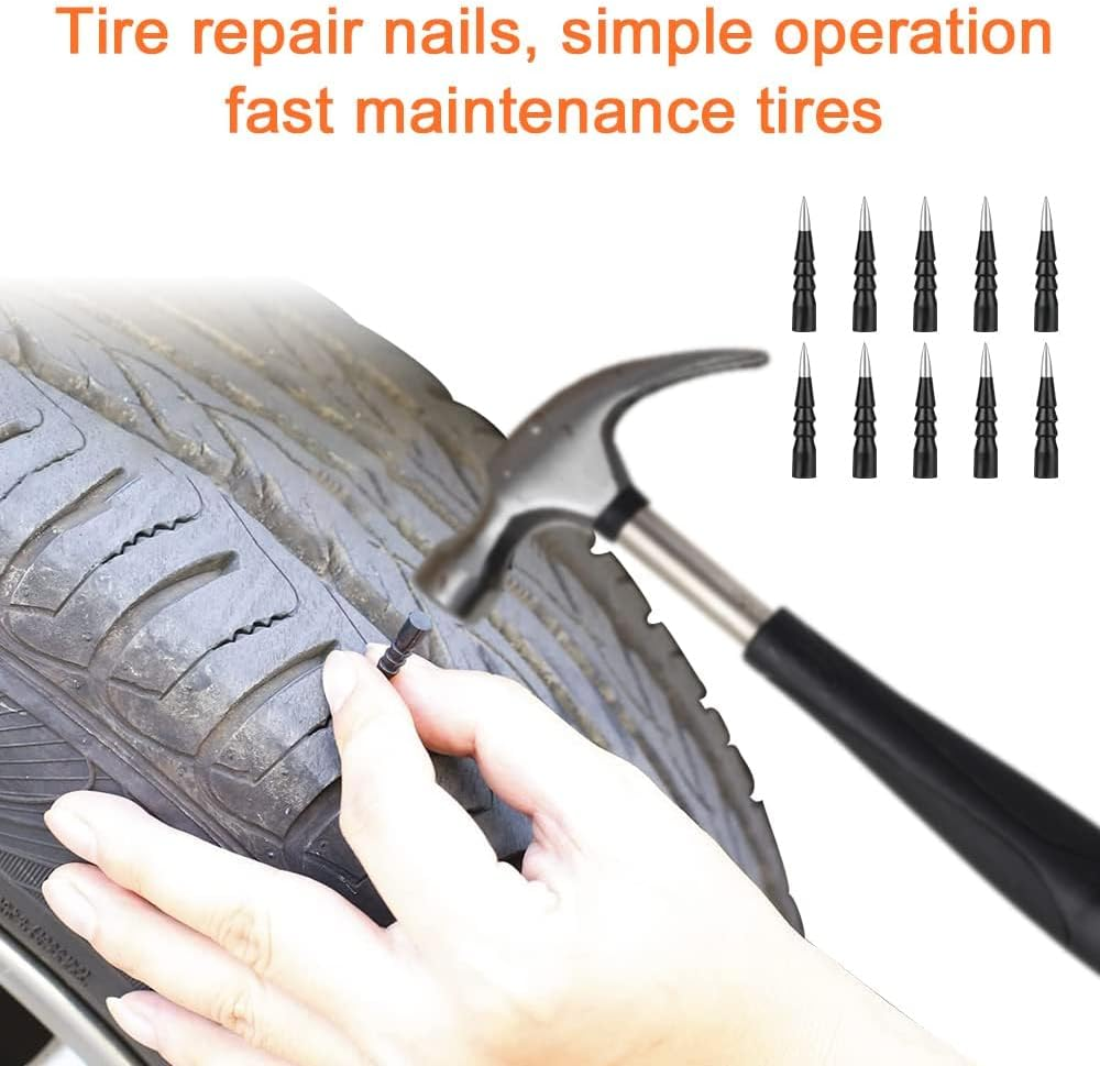 ZANZER Tyre Repair Kit- 120 Pcs Car Tyre Puncture Repair Kit, Heavy Duty Flat Tyre Emergency Repair Tool Kit W/Tire Plugs,Strips,Tyre Valves Tools - Value Pack for Auto Car Van Truck Motorcycle Etc image number 3