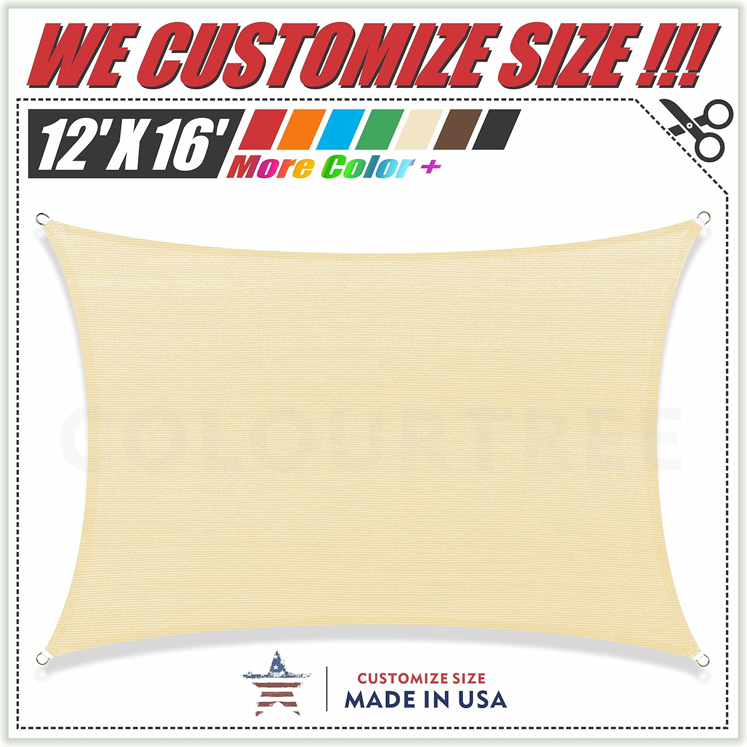 Colourtree 4' X 10' Black Shade Cloth Tarp with Grommets - 90% Sunblock, Durable Net Mesh Fabric for Dog Kennel, Plant Cover, Patio, Chicken Coop & Pet Playpen Roof (We Make Custom Size)