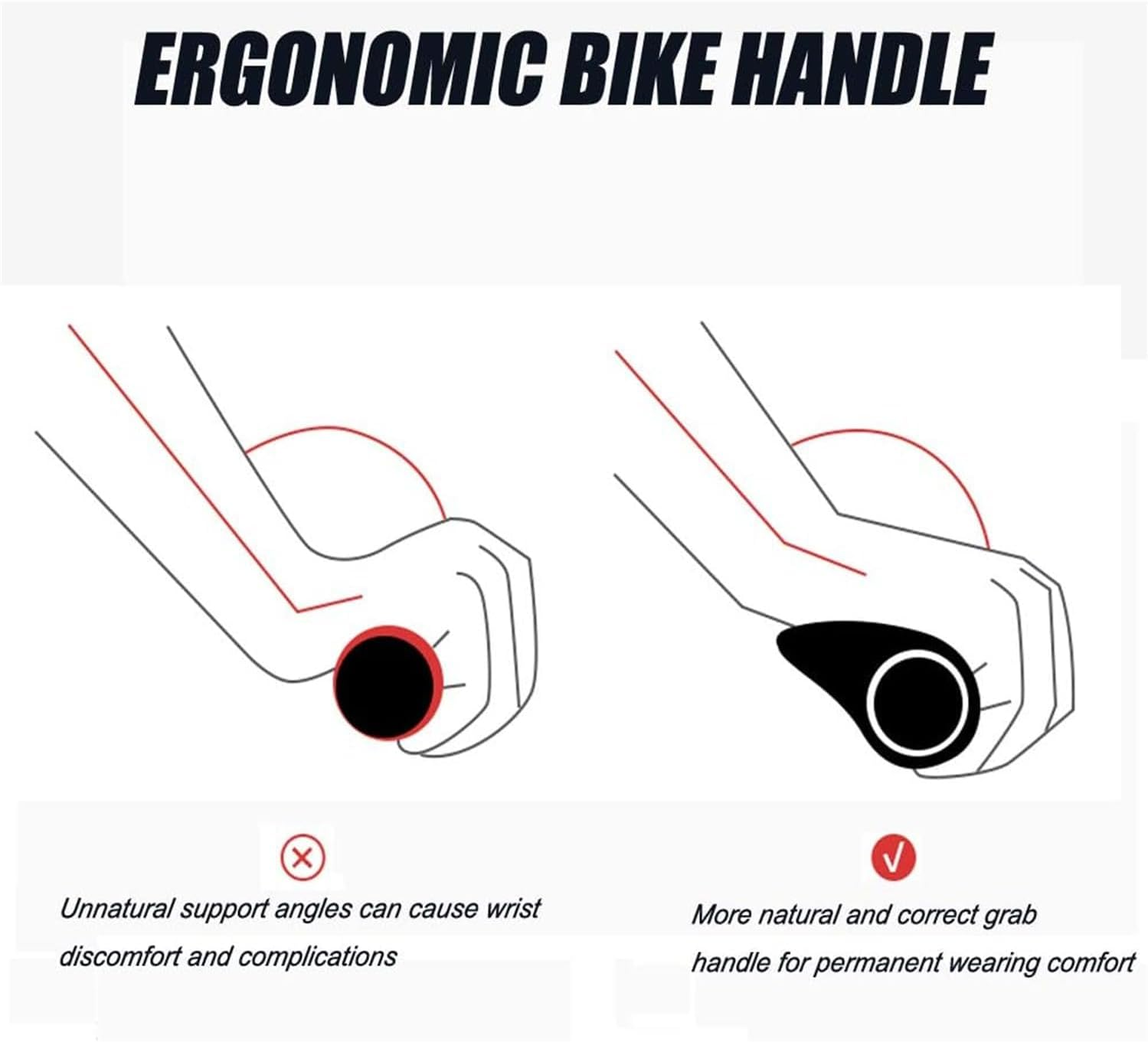 CZ-XING Bike Handlebar Grips, Bike Ergonomic Handle End Grips Comfort Handle Bar Grips Lock,Shockproof Bicycle Handle Grip with Adjustable Aluminum image number 5