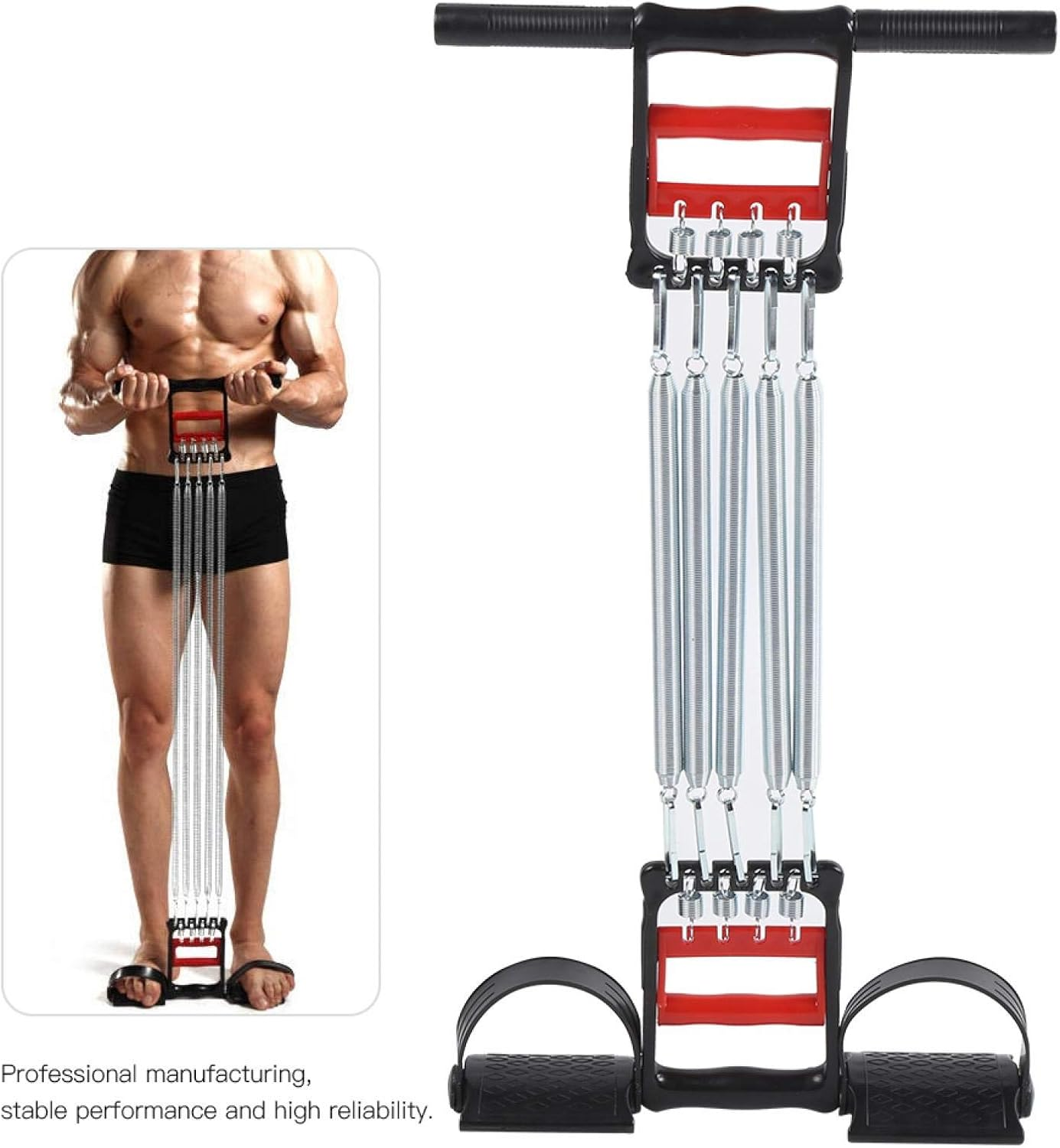 Clasken Spring Chest Expander, 5 Springs with 65KG Force, Removable, Easy to Install, Chest, Arms & Abdomen Workout image number 6