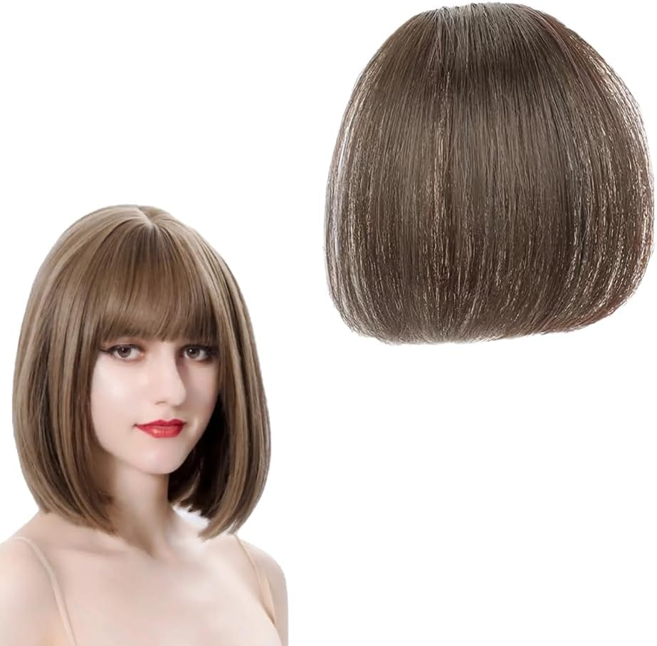 RTRTGS Fringe Hairpiece Real Hair Clip in Fringe Real Hair Natural with Hairpieces Hair Extensions Fringe Bangs in Pony Fringe Extensions Natural Bangs for Women image number 4