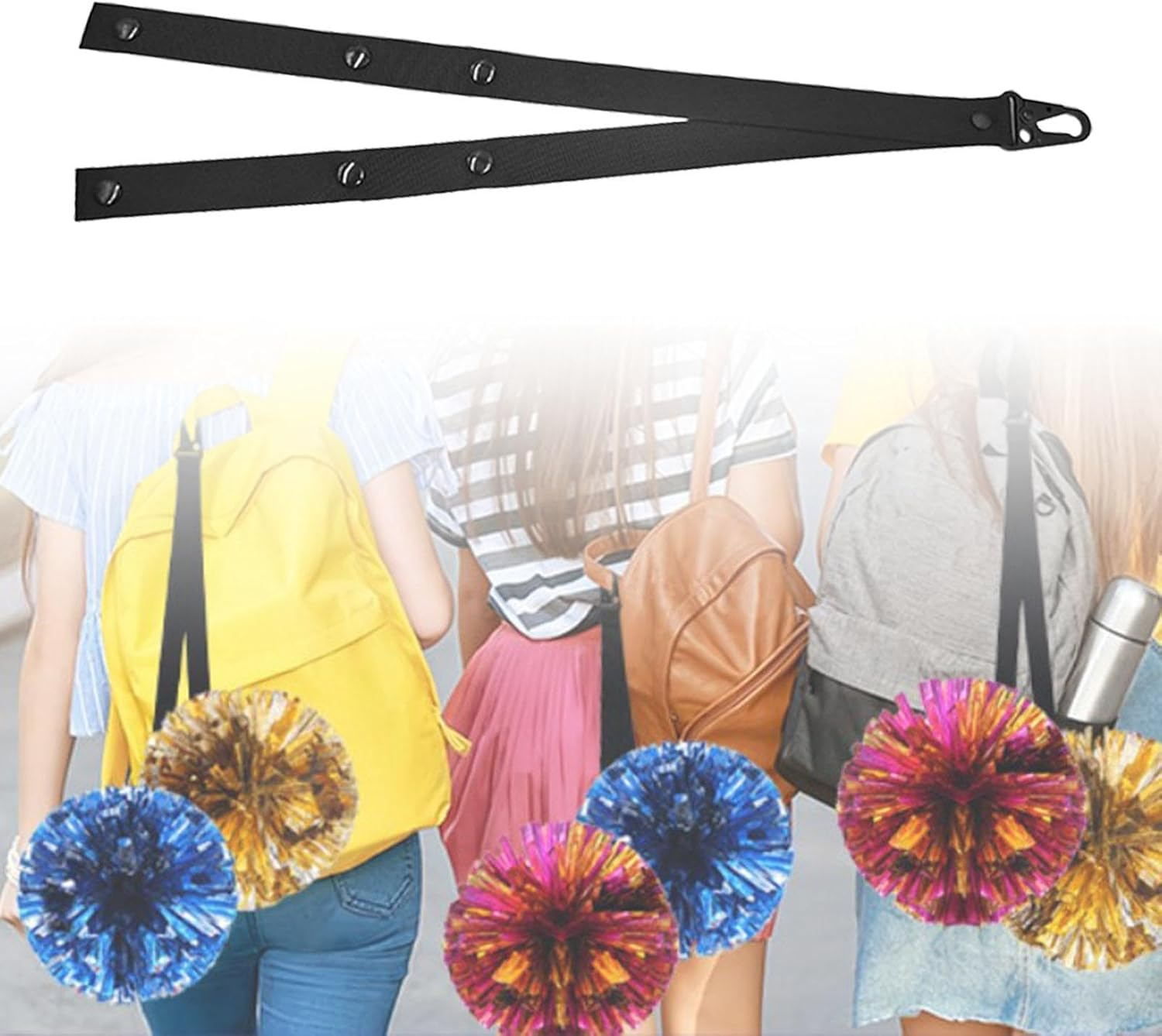 Poms Holder Strap, Cheer Backpack, Easy to Use Webbing Cheerleader Props Holder, for Backpack Dance image number 5