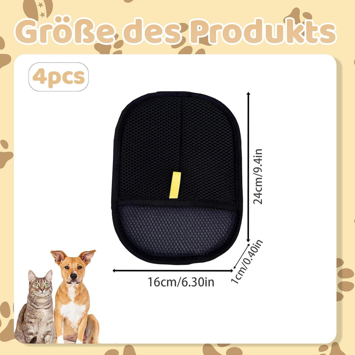 KRYMXAR Fellmagnet Gloves, Set of 4, Gloves for Removing Pet Hair, Cat Hair Glove for Sensitive Care, Lightweight and Comfortable for Pets and Furniture image number 5