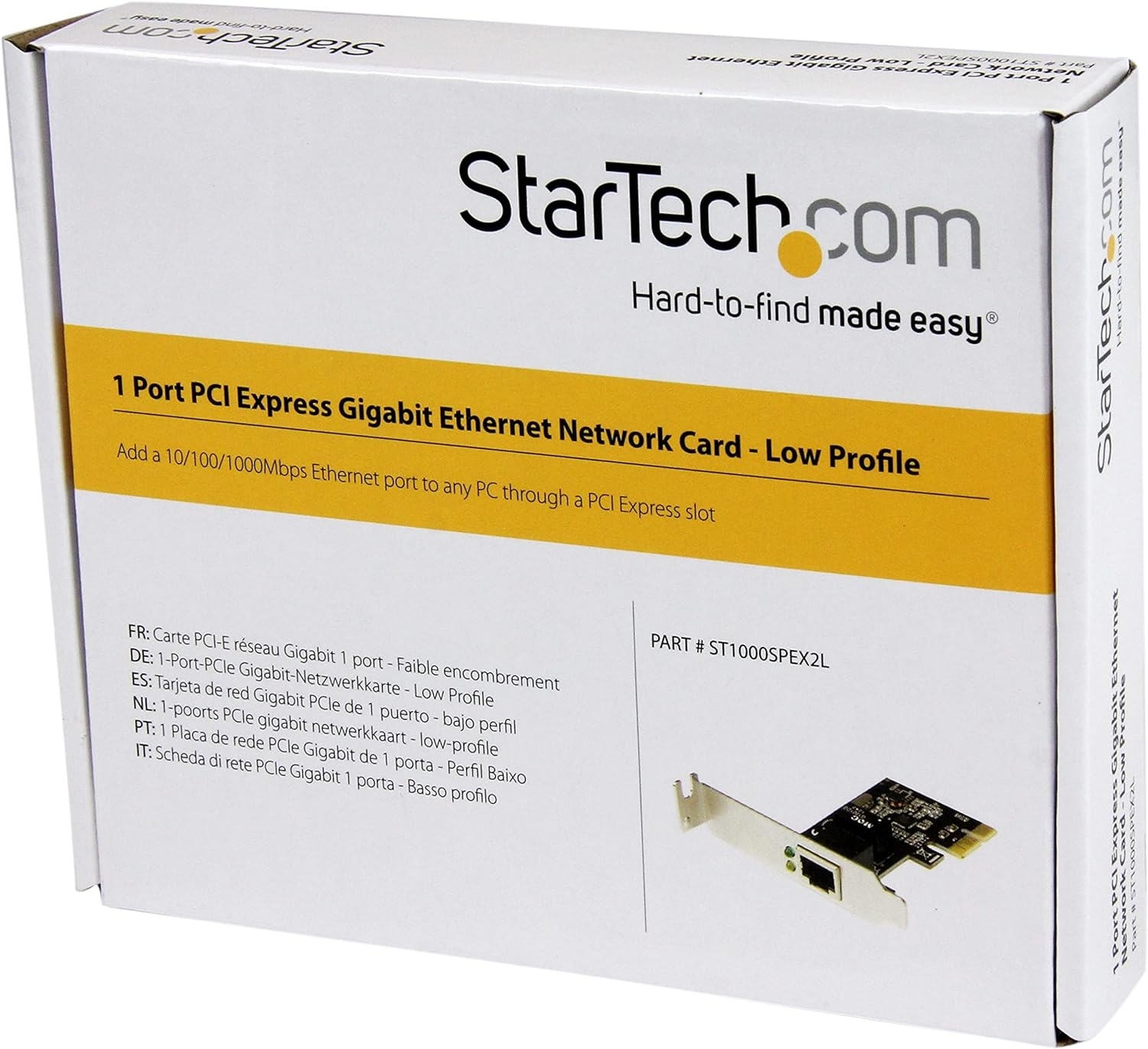 Startech.Com Low Profile 1-Port PCI Express Pcie Gigabit NIC Server Adapter Network Card (ST1000SPEX2L) image number 3