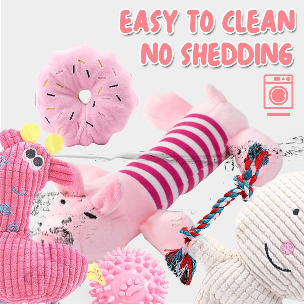 6Pcs Dog Toys for Small Dogs, Puppy Teething Toys from 8 Weeks, Puppy Chew Toys, Plush Dog Toys Set for Small Medium Dogs image number 3