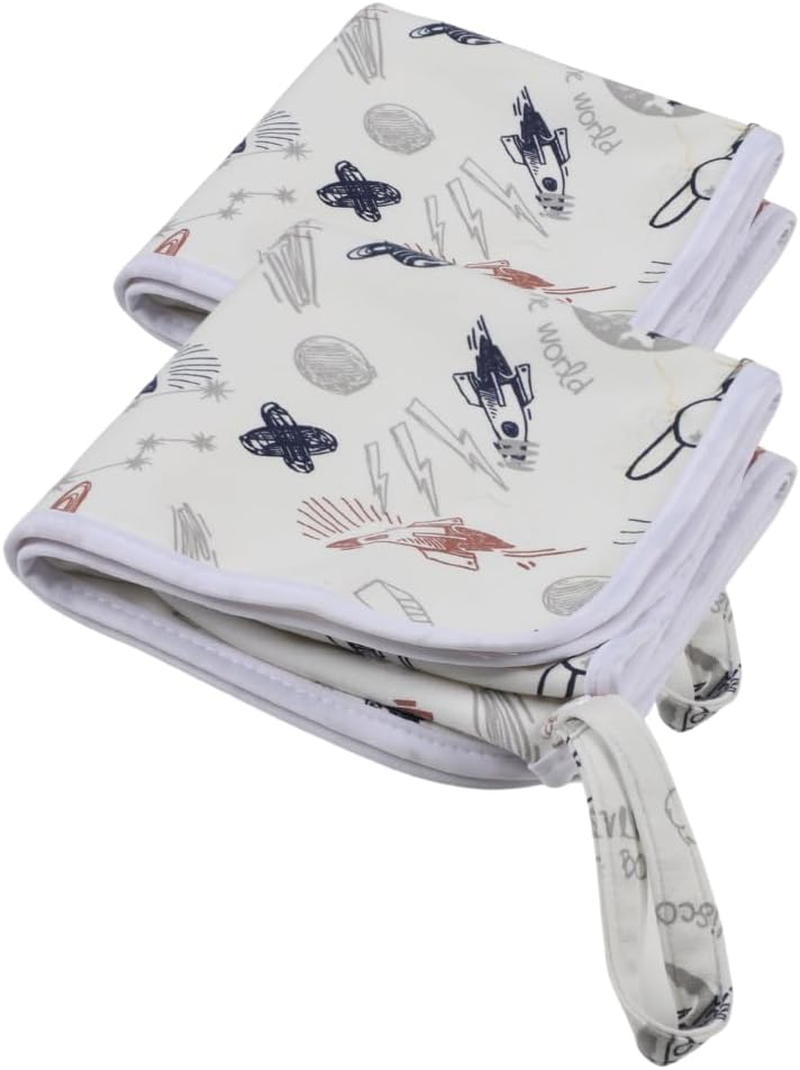 Set of 2 Baby Diaper Changing Pads (70X40 Cm) Portable and Reusable Changing Mats Newborn and Baby Underpad Mattress Protector for Baby Change Station and Travel 3 Layers Soft Cotton Waterproof PUL and Bamboo image number 1