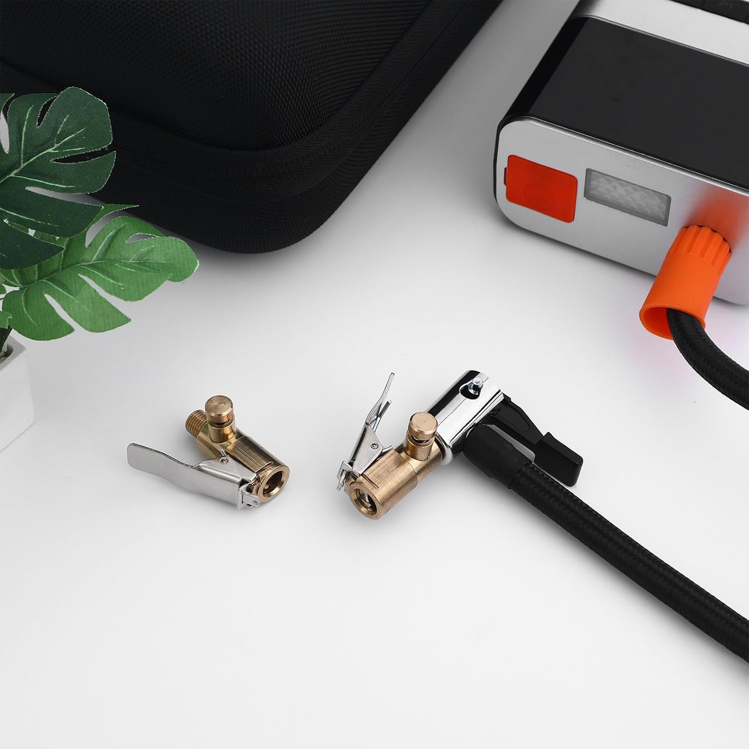 Sosoport 2Pcs Locking Tire Air Chuck Quick Connect Inflator Attachment for Car and Motorcycle Tires Straight Screw-On Air Chuck Compatible with and Bike Accessories image number 2