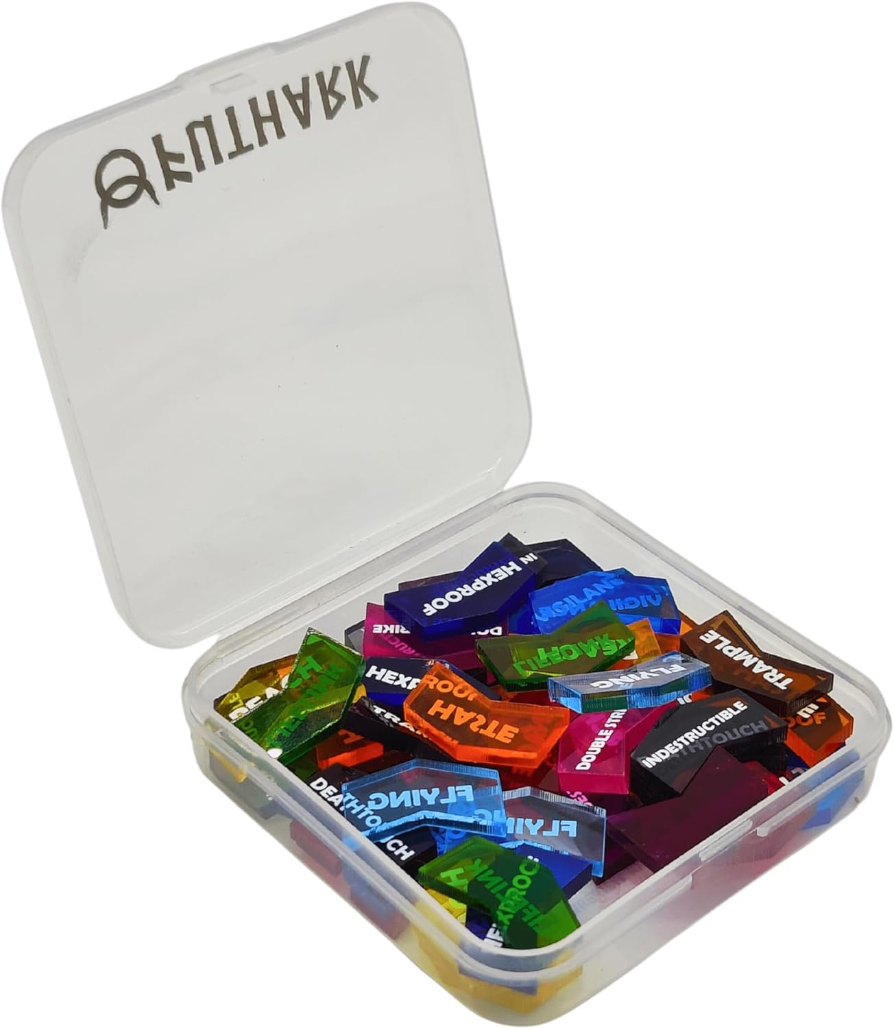 Futhark MTG Counter Dice Set - 25 Compact Multicolored Acrylic Dice with Plus/Minus Counters - Easy to Carry & Easy to Read - Accessories for Magic: the Gathering (Blank Tokens) image number 5