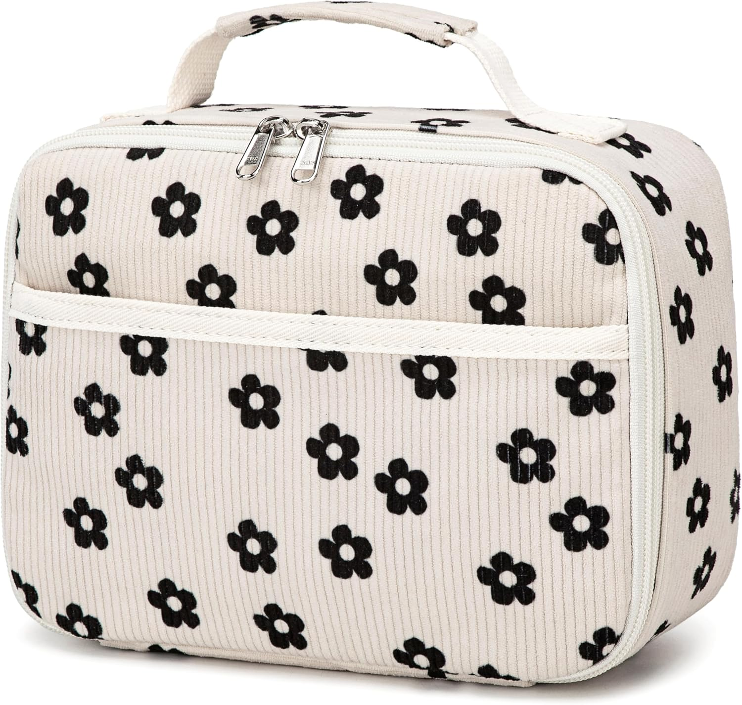 LEDAOU Children'S Lunch Bag Boys Girls 5L Lunch Bag Insulated Bag with Zip Thermal Bag Lunch Bag Cool Bag for School Hiking Work (Small White Strawberries)