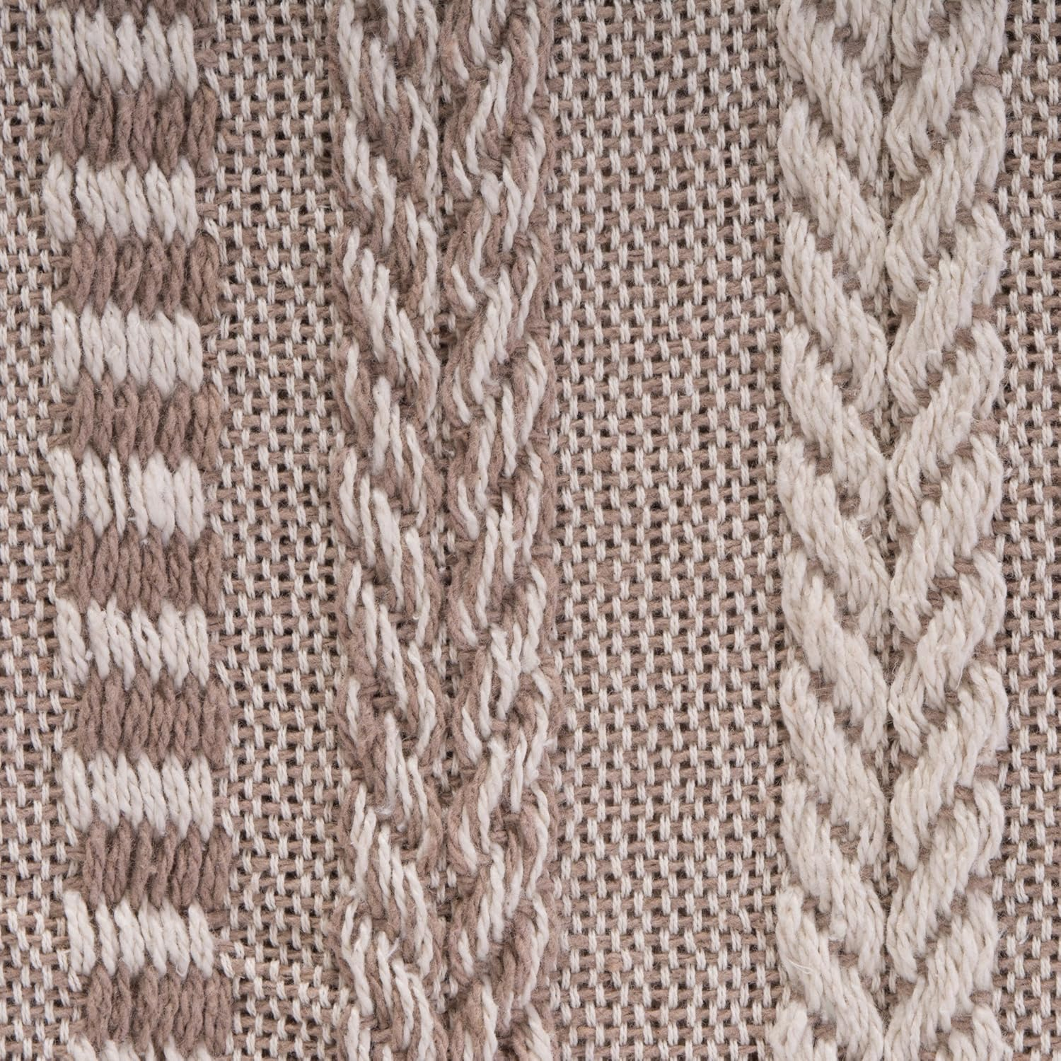 DII Braided Striped Throw, 50X60, Stone image number 6