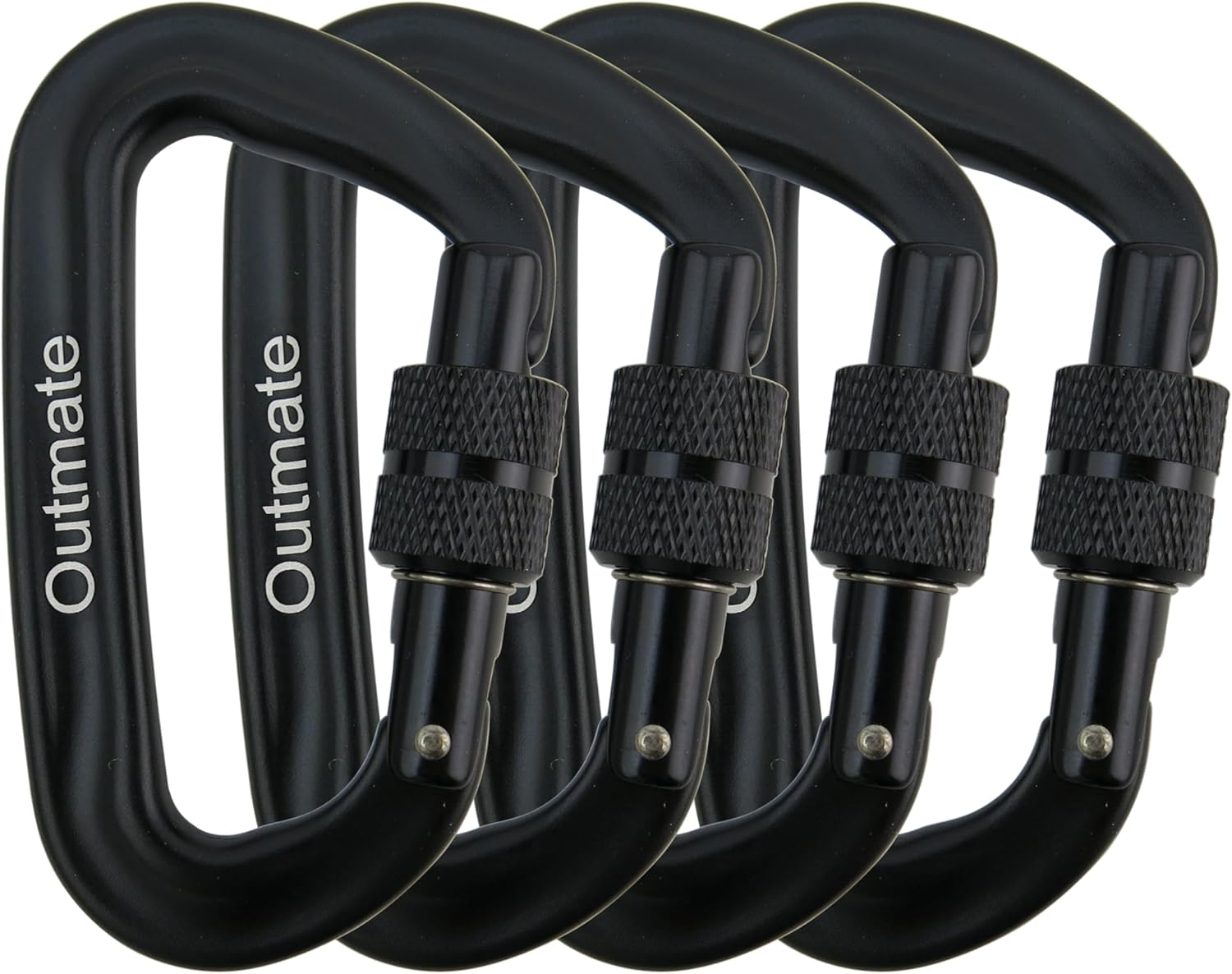 'Outmate 12Kn 3.2''X2'' Heavy-Duty Carabiner Clips - Durable, Lightweight Aluminum Alloy Carabiners for Hiking, Camping, Keychains, Dog Leashes, Hammocks & More' - 2 Cyan image number 3