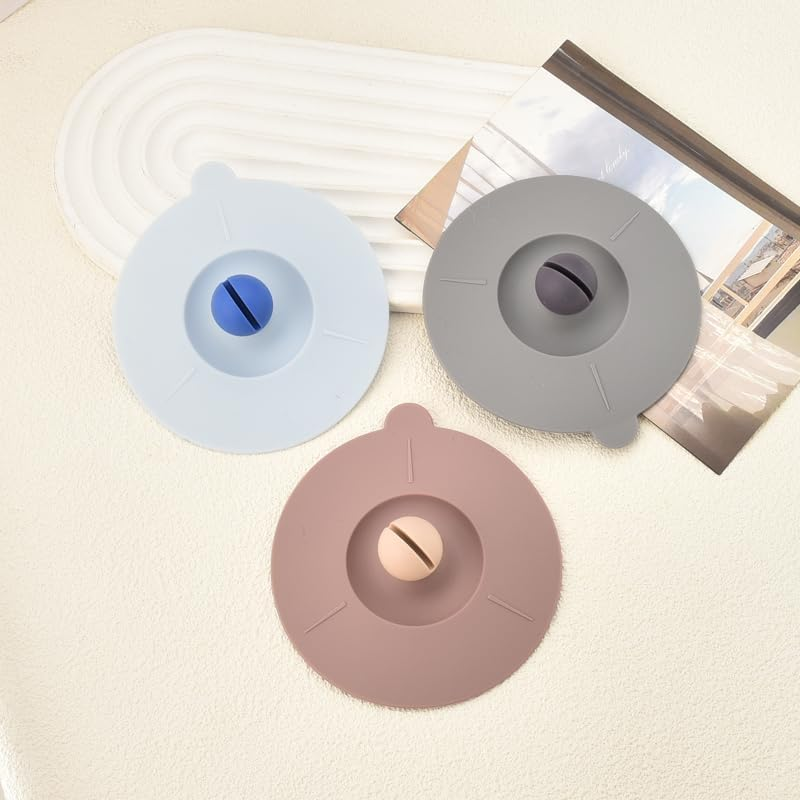 Guqqeuc Silicone Cup Cover for Coffee Drinks - Anti-Dust Mug Lid with Spoon Holding Design - Airtight Seal for Glass Cups, Cold and Hot Beverages - 3Pcs image number 4