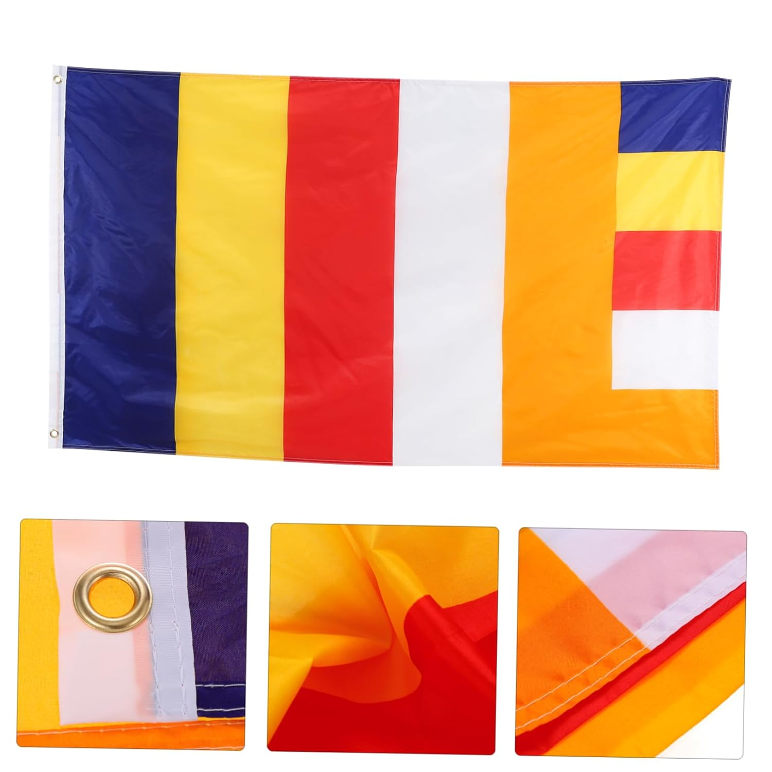 OFFSCH Polyester Buddhist Flag for Outdoor Decoration Blessing Banner with Vibrant Colors Ideal for Temples Gardens and Meditation Spaces Tibetan Design image number 3