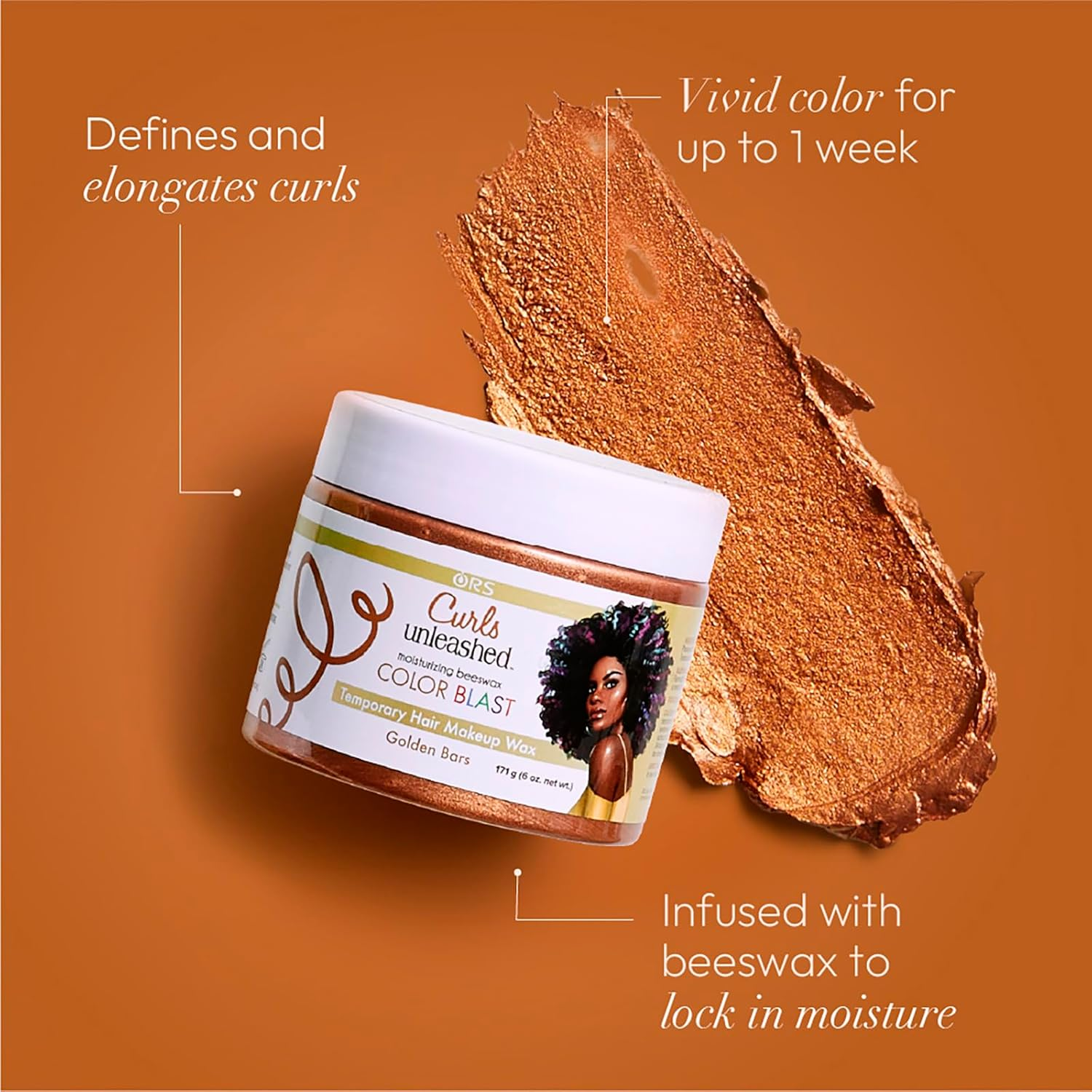 (Golden Bars) - Colour Blast Temporary Hair Makeup Wax - Golden Bars