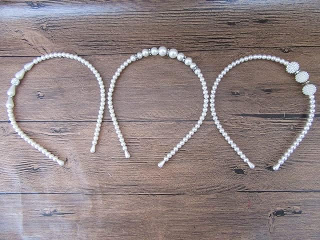 12Pcs Elegant Simulated Pearl Beaded Hairband Headband image number 1