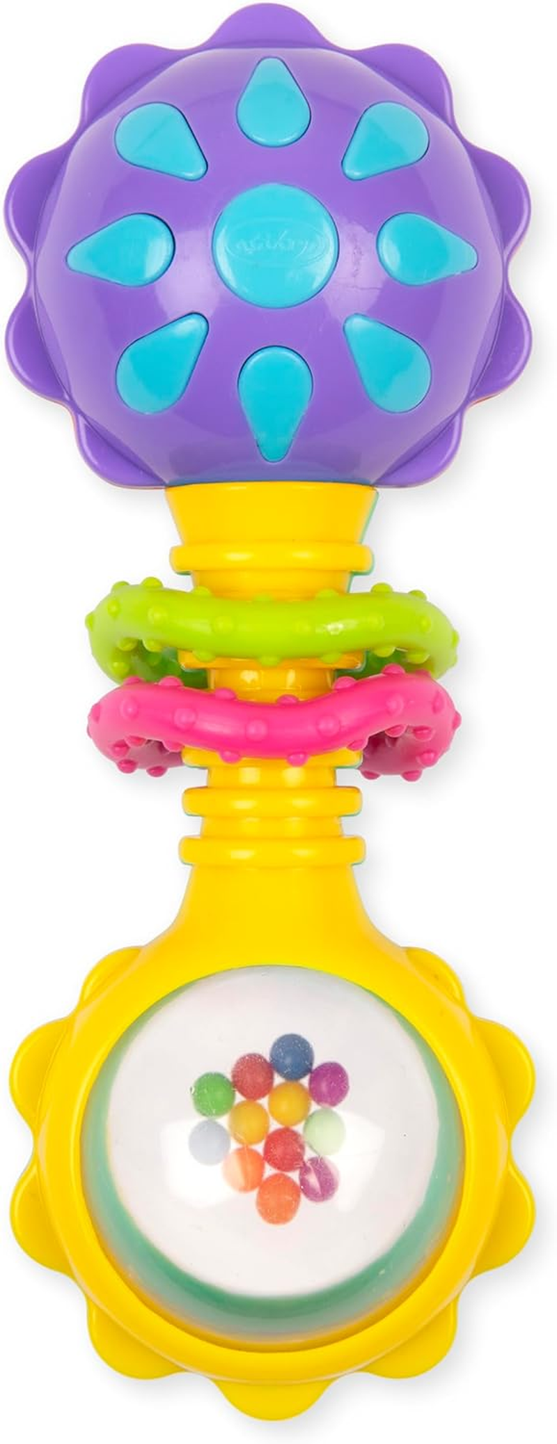 Playgro Twisting Barbell Rattle Refresh - Interactive Baby Teething Toy for Soothing Gums, Colorful Beads, and Engaging Sounds, Multicolor image number 3