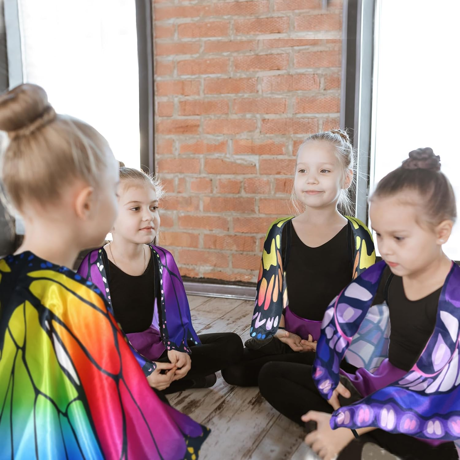 Halloween Girls Butterfly-Wings-Costume Bulk for Kids 4Pcs Butterfly Toys for Toddler Dress up for Play image number 3