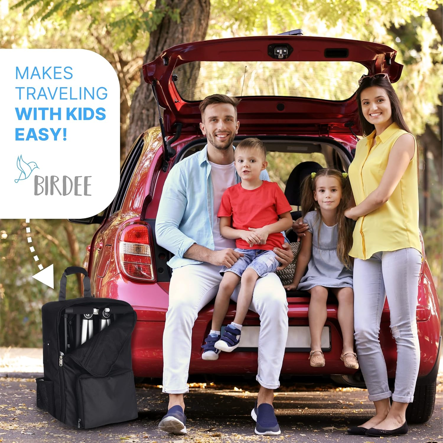 Birdee Foldable Stroller Travel Bag Fits All GB Pockit Strollers Durable Backpack for Airplane Travel image number 4