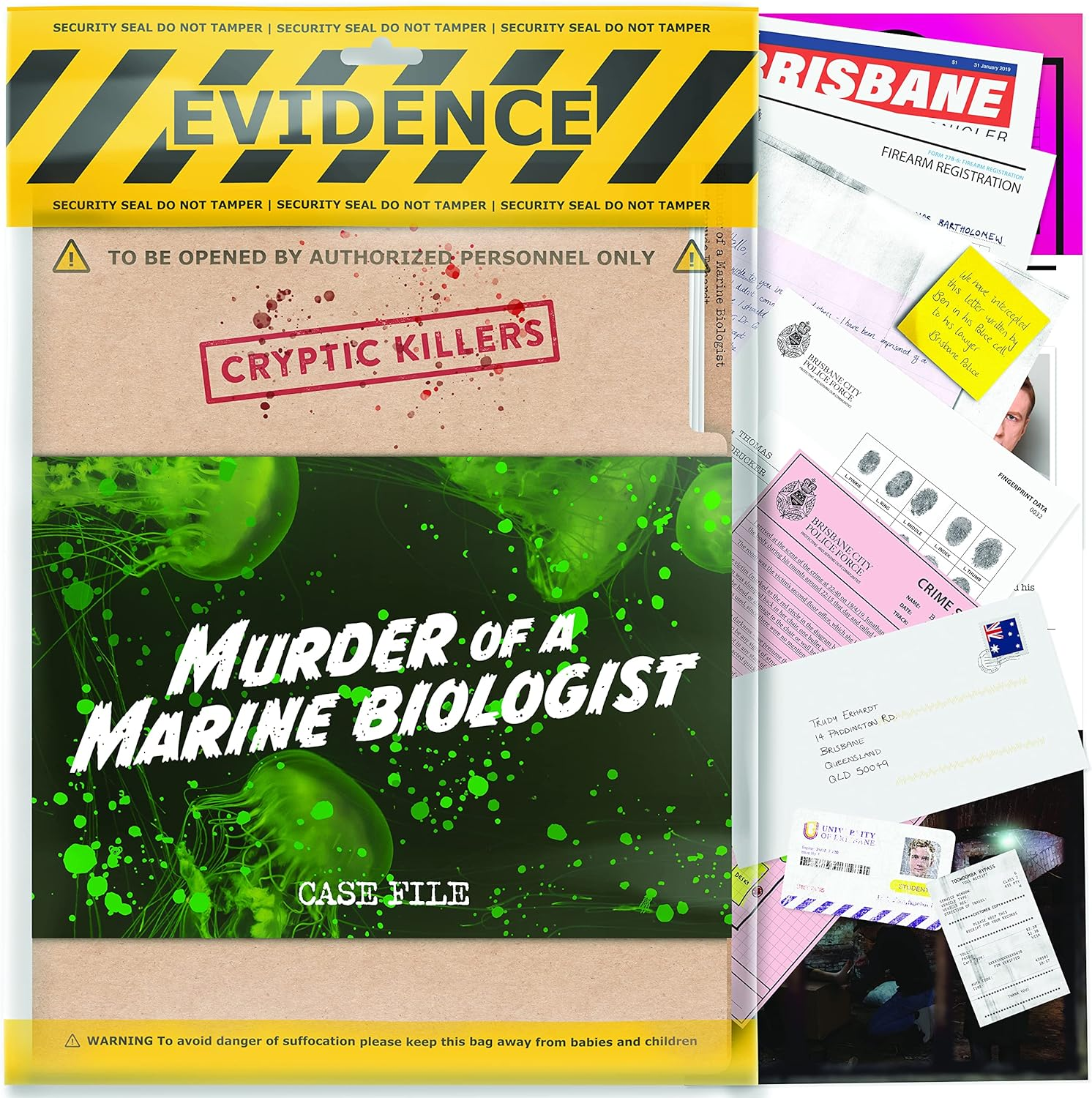 Cryptic Killers Unsolved Murder Mystery Game - Cold Case Files Investigation - - Detective Clues/Evidence - Solve the Crime - Individuals, Date Nights & Party Groups - "Murder of a Marine Biologist" image number 4