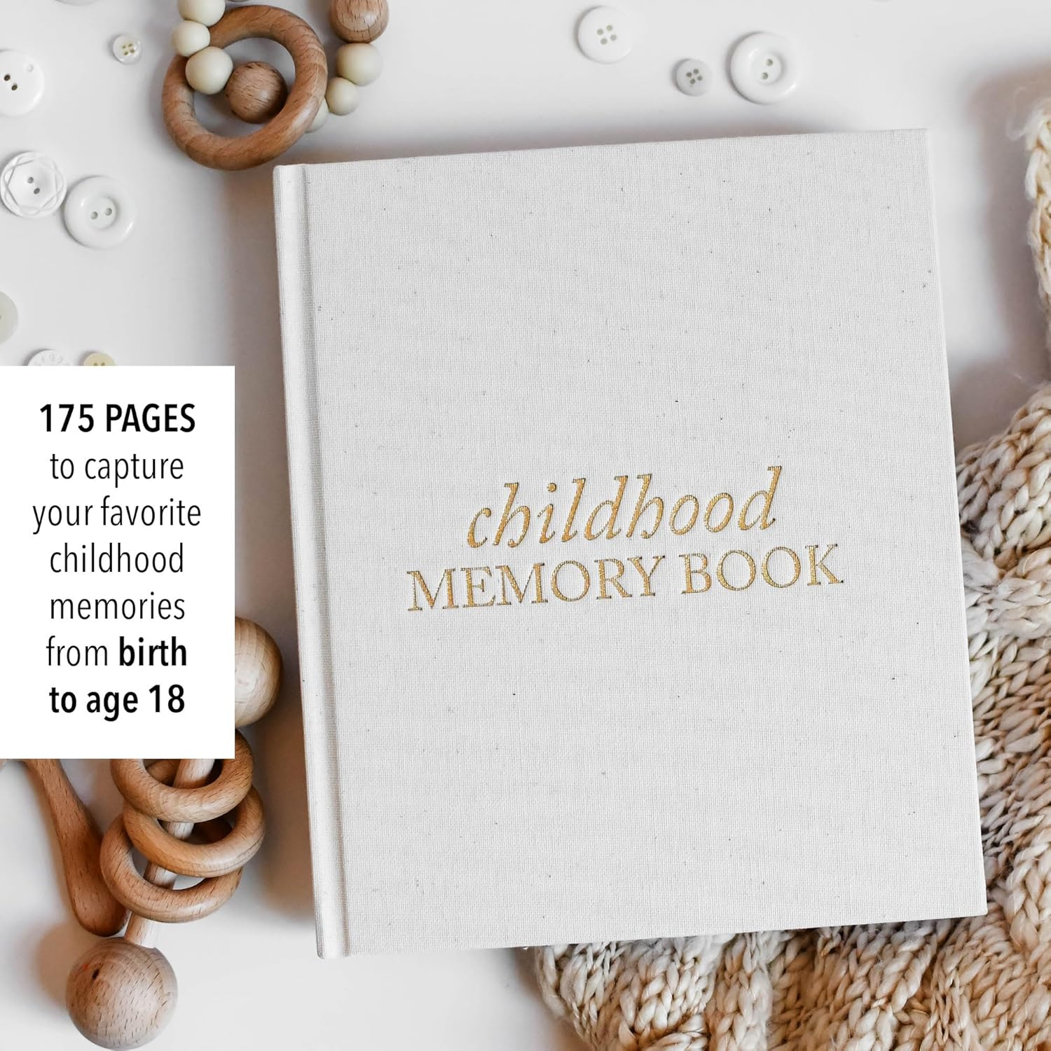 DUNCAN & STONE PAPER CO. Childhood Memory Book (Cream, 175 Pages) - Pregnancy to Year Eighteen Memory Journal for Parents - Sky Blue image number 3